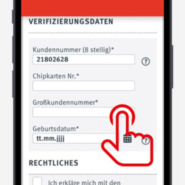 Smartphone-Bildschirm zur Erläuterung der Anmeldung in der ABOS IM VBN-App