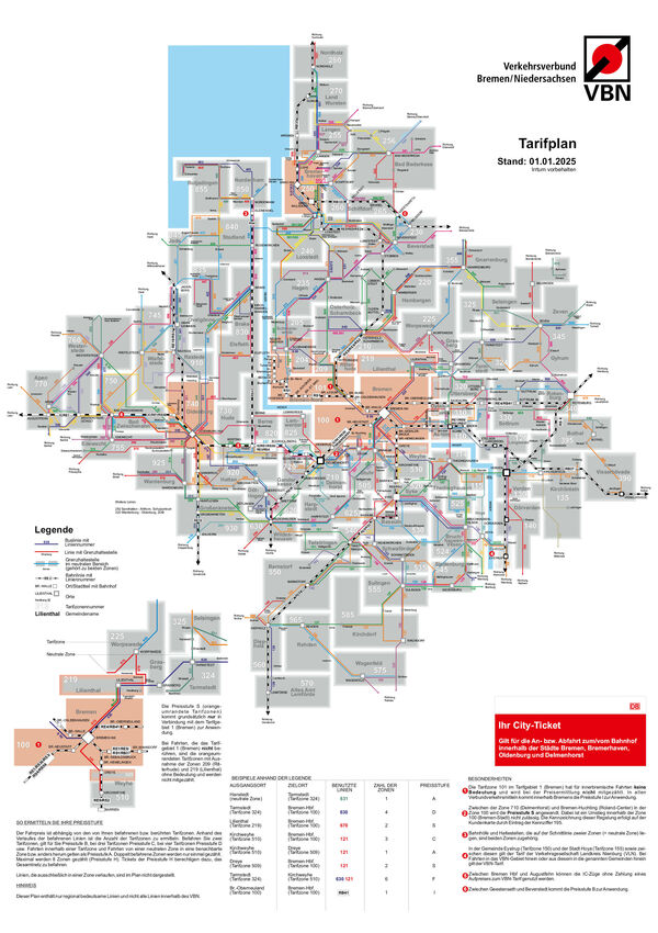 Fare Schedule (Tarifplan) 2025