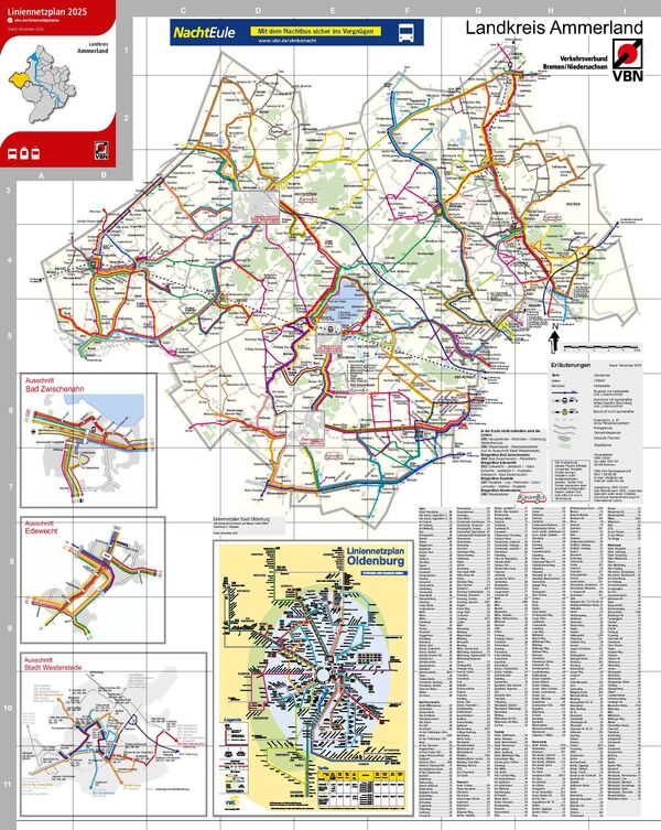 Route Map Ammerland District