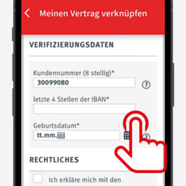 Smartphone-Bildschirm zur Erläuterung der Anmeldung in der ABOS IM VBN-App