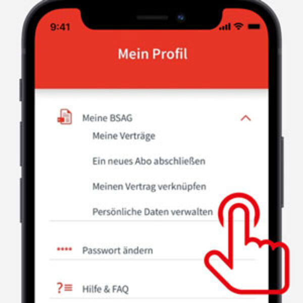 Smartphone-Bildschirm zur Erläuterung der Anmeldung in der ABOS IM VBN-App